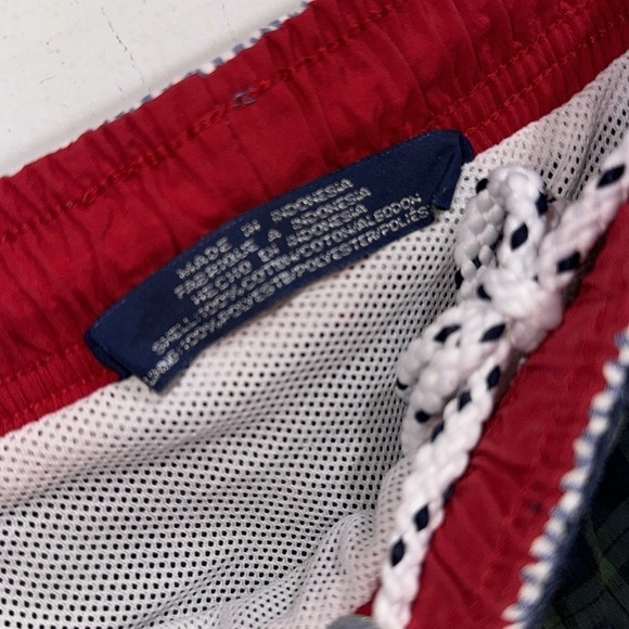 Tommy Hilfiger swim trunks plaid preppy Lined pocket drawstring XL elastic waist - Picture 4 of 8